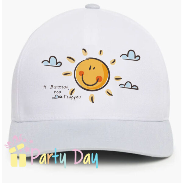 καπέλα με όνομα, η εκτύπωση φωτογραφίας στα καπέλα γίνεται με ειδικό τρόπο για να αντέχουν στο πλύσιμο στο πλυντήριο. ή πίσω, καπελα με φωτογραφια, καπελα με ονόματα, καπελα με σχέδια, καπελα με λογότυπο, καπελα με σκίτσα, καπελα για δώρο, καπελα για την παραλια, καπελα για βάπτιση, ΚΑΠΕΛΑ, καπελα, καπελα για σχολεια, καπελα για εκθεσεις, καπελα προσωπικου, Διαφημιστικα καπελα, ΔΙΑΦΗΜΙΣΤΙΚΑ ΚΑΠΕΛΑ, ΕΚΤΥΠΩΣΗ ΣΕ ΚΑΠΕΛΑ Το τέλειο καπέλο για ένα Βάπτιση και για μπομπονιέρα. ΠΕΡΙΓΡΑΦΗ Κωδικός:κωδ.02550 ΛΕΥΚΑ Ή ΜΕ ΓΕΙΣΟ  ΧΡΩΜΑΤΙΣΤΟ ΚΑΠΕΛΑ ΒΑΠΤΙΣΗΣ ΛΕΥΚΑ Ή ΜΕ ΓΕΙΣΟ KAB.5550 Περιγραφή: Καπέλο κλασικό καλοκαιρινό Διαστάση Αντικειμένου: Περίμετρος 58 cm Ρυθμιζόμενο πλαστικό πίσω κούμπωμα. Χώρος Εκτύπωσης: 9 x 6,5 cml Χρόνος παράγωγης: 3 μέρες Χρόνος παράδωσης: 4 μέρες *Στο συγκεκριμένο καπέλο, Δεν γίνεται προσωποποίηση δηλαδή δεν τυπώνουμε ονόματα. partyday.gr