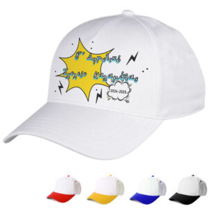 Oικονομικά καπέλα για σχολεία, κατάλληλα για τις διαδρομές των παιδιών, για να ξεχωρίζουν οι τάξεις και τα σχολεία. Αναμνηστικά καπέλα για τις λήξη της σχολικής χρονιάς.Καπέλα για erasmus, και σχολικές εκδηλώσεις. Καπέλο Λευκό με Γείσο Χρωματιστό Για Σχολεία. Oικονομικά καπέλα για Έναρξη - λήξη σχολικής χρονιάς.διαφημιστικά καπέλα με εκτύπωση.Δώρα για το τέλος της σχολικής χρονιάς. Αποφοίτηση – Λήξη σχολικού έτους. Καλοκαιρινή γιορτή λήξης σχολικής χρονιάς. Oικονομικά καπέλα για κατασκήνωση. Λήξη σχολικής χρονιάς στο Δημοτικό Σχολείο Γυμνάσιο Λυκειό και το Νηπιαγωγείο για κατασκήνωση. Γιορτή λήξης του σχολικού έτους. Kαπελα ληξης σχολικης χρονιαςΚατάλληλο για παιδιά δημοτικού Γυμνασίου και ενηλίκων Περίμετρος 58 cm ΠΕΡΙΓΡΑΦΗ Καπέλα Λευκά με Γείσο Χρωματιστό. με Εκτύπωση κωδ.02550 Καπέλα Λευκά με Γείσο Χρωματιστό: Cotton Περιγραφή: Καπέλο κλασικό καλοκαιρινό με σκρατσ Διαστάση Αντικειμένου: Περίμετρος 58 cm Ρυθμιζόμενο σκρατς πίσω κούμπωμα. Χώρος Εκτύπωσης: 9 x 6 cml η εκτύπωση γίνεται στο μέτωπο του καπέλου.Απο την εταιρία party day εισάγετε και εκτύπωνετε απο εμάς.